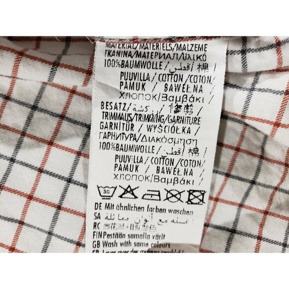 Campione Mens White Red Cross Striped Button Down Long Sleeve Dress Shirt Size M - Picture 6 of 7